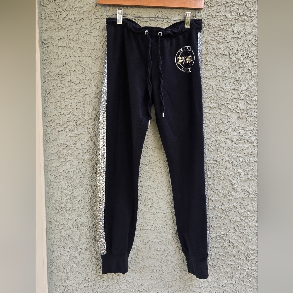 VS PINK Black Sequin Joggers